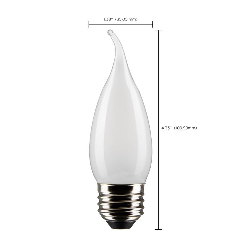 5.5 Watt CA10 LED Frost Finish Medium Base 5000K 120 Volt 2-Card