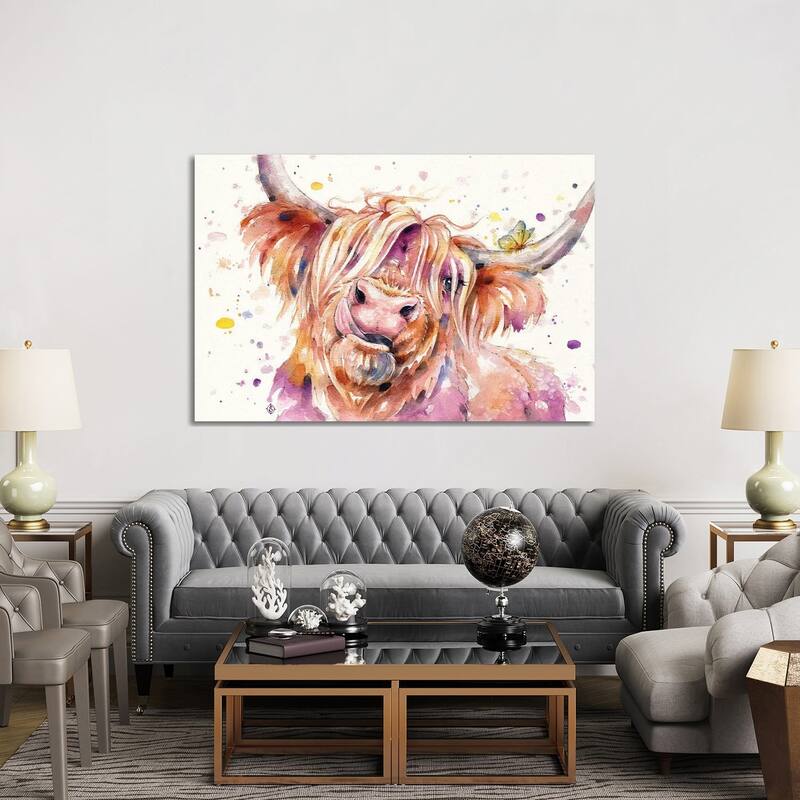 iCanvas "Bad Hair Don't Care (Scottish Highland Cow)" by Sillier Than Sally Canvas Print