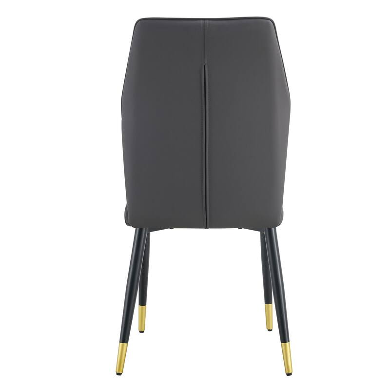 Modern 8 Piece PU Dining Chair Set with Widened Backrest, Soft Cushion, Metal Legs for Dining Room Kitchen Living Room Bedroom