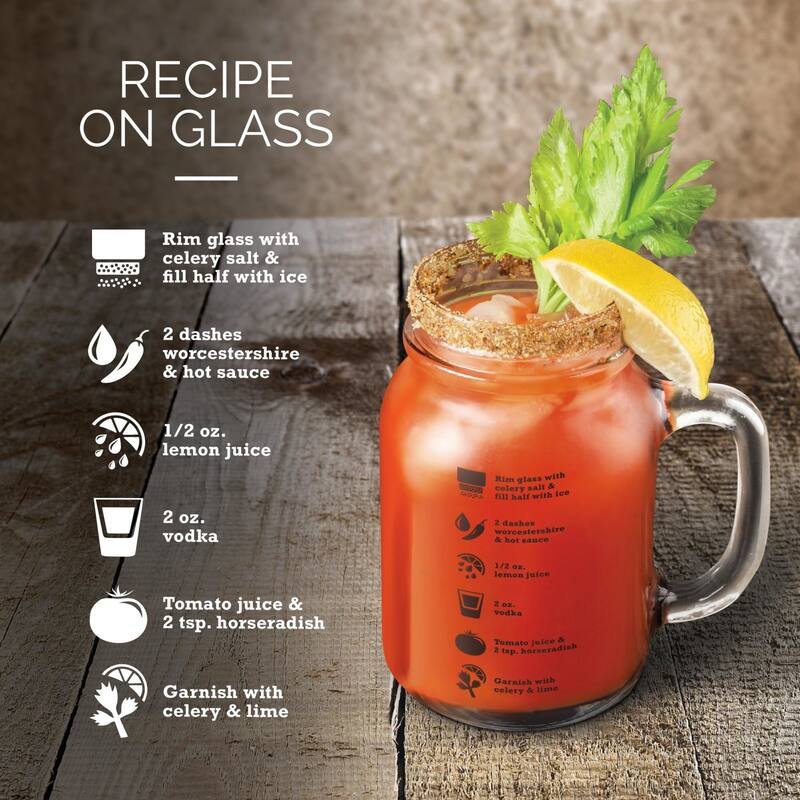 Final Touch Bloody Mary Mason Jar Mugs Set
