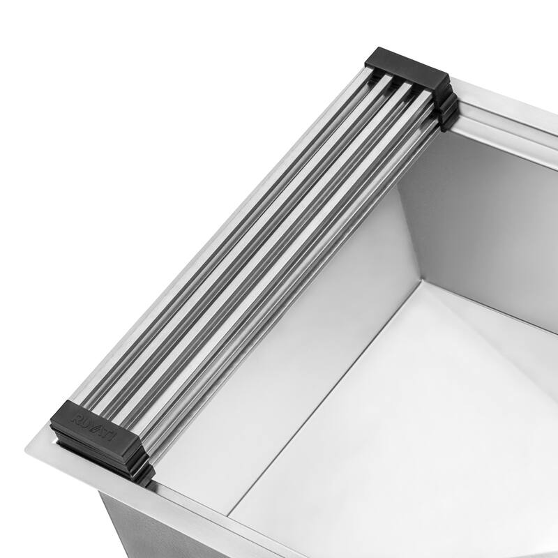 Ruvati Stainless Steel and Silicone Foldable Drying Rack for Workstation Sinks Dish Mat Trivet -