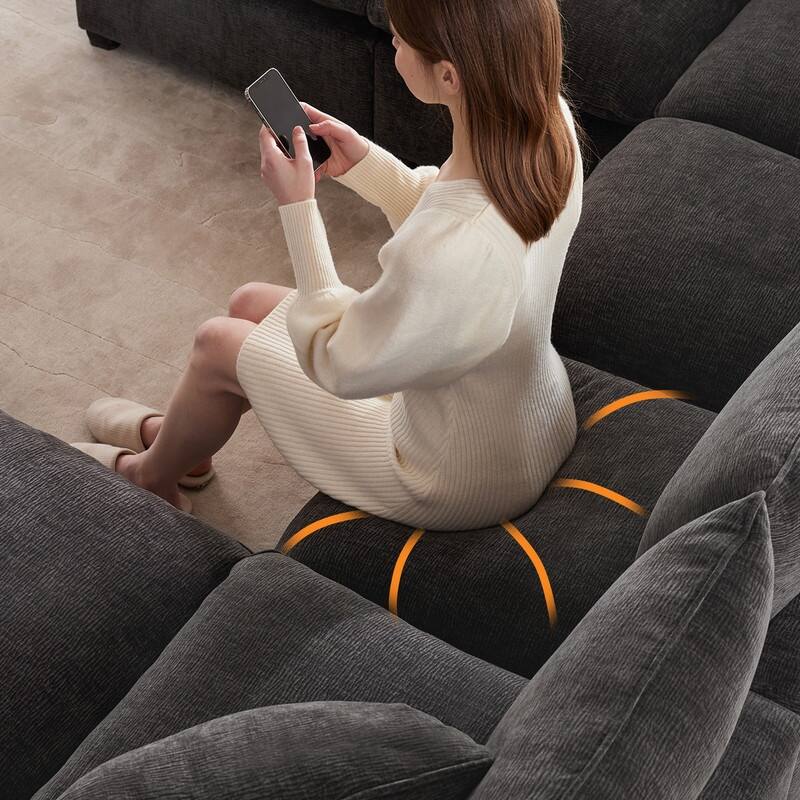 Modern Chenille Multi-Seat Sectional Sofa