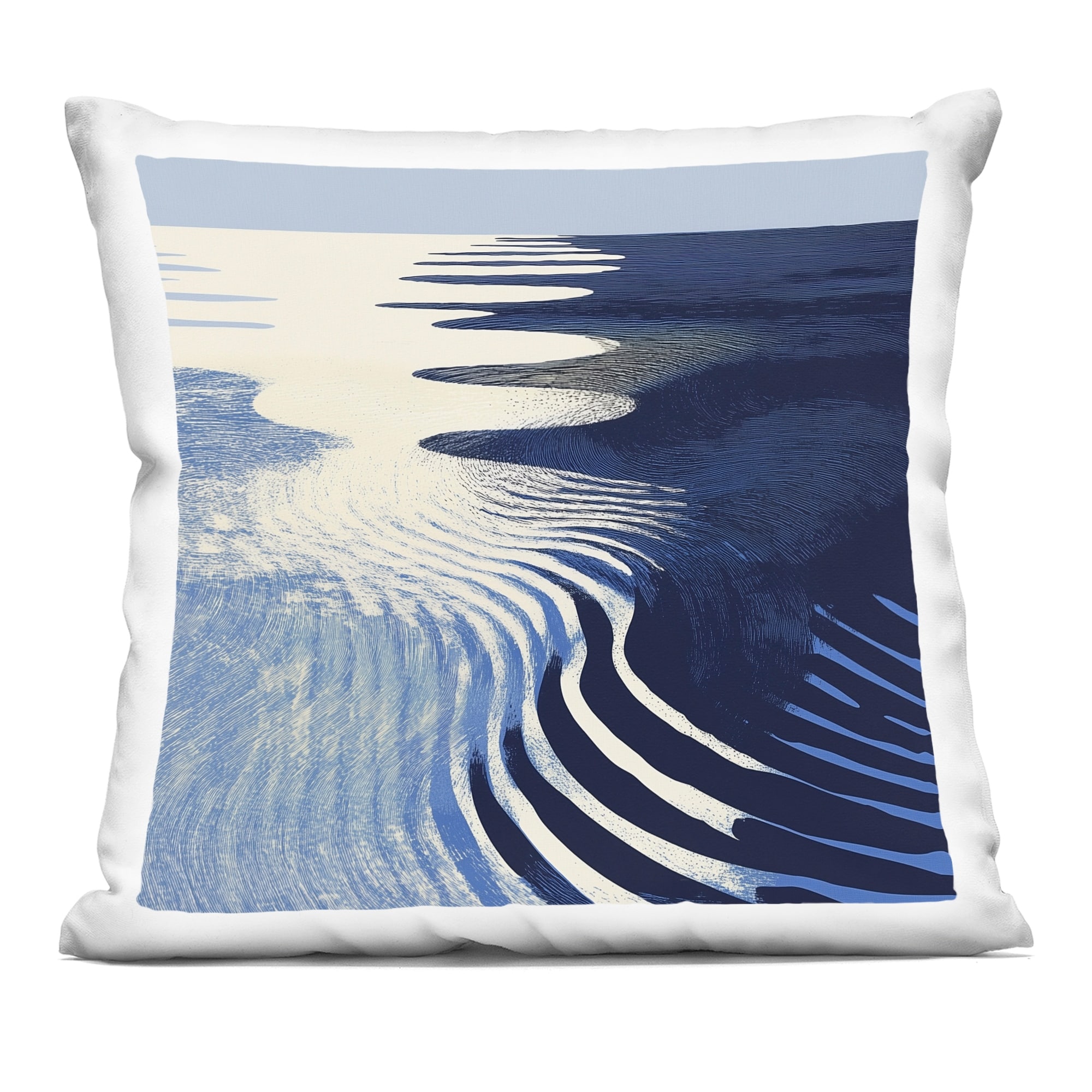 Stupell Abstract Cobalt Ripples Decorative Printed Throw Pillow Design by Walker Noble