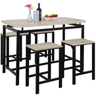 Counter Height Dining Table Set with 4 Chairs,5 Piece Dining Table Set ...