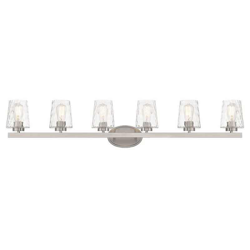 Acroma Modern Bathroom Vanity Light Art Glass Wall Sconce - 6-light/Nickel