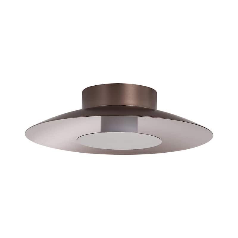 Luma LED Flush Mount - 12" in Coffee Silver with Coffee Silver Shade - Bronze