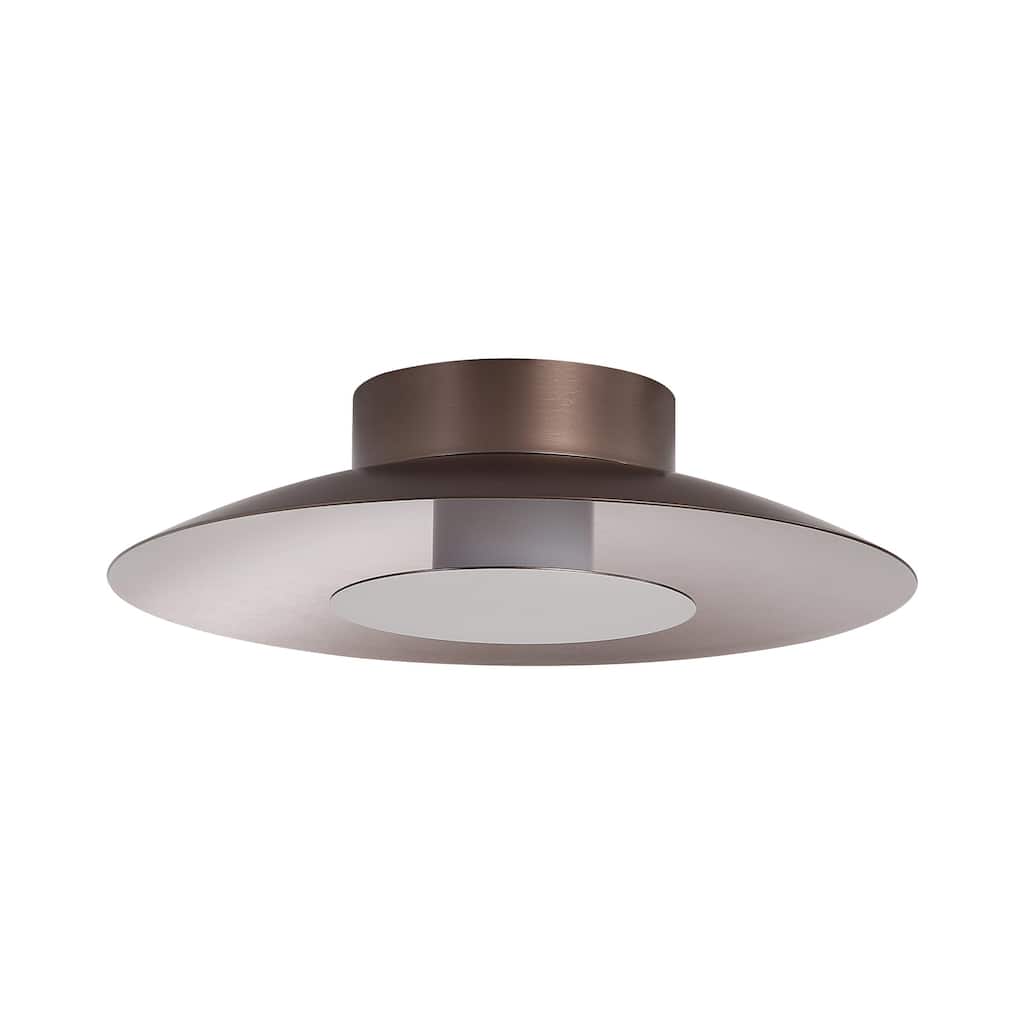 Luma LED Flush Mount - 12" in Coffee Silver with Coffee Silver Shade - Bronze