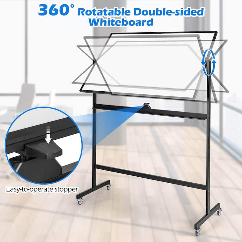 Costway 32 x 48'' Portable Rolling White Board Reversible Dry Erase - See Details