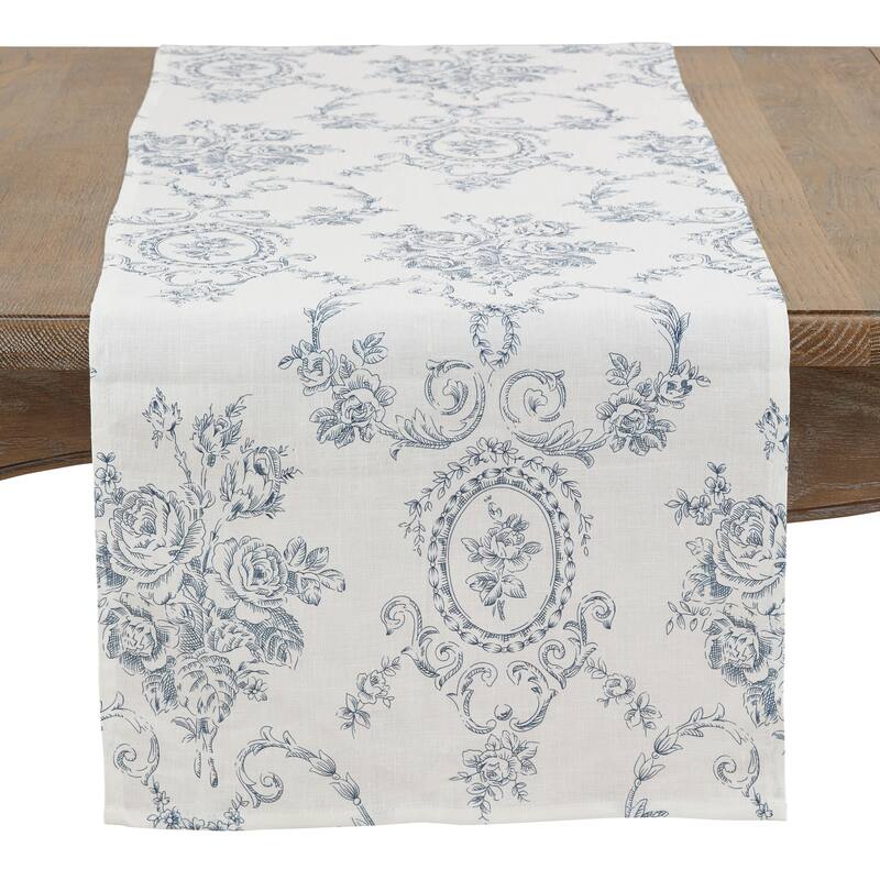 Floral Story Linen Table Runner - 16"x120"