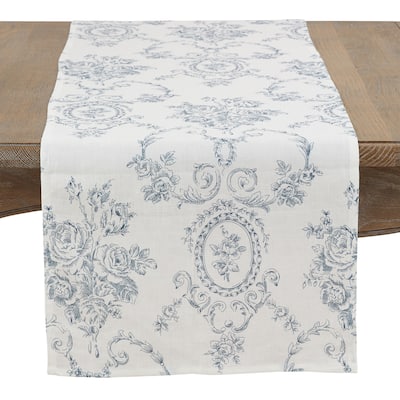 Floral Story Linen Table Runner