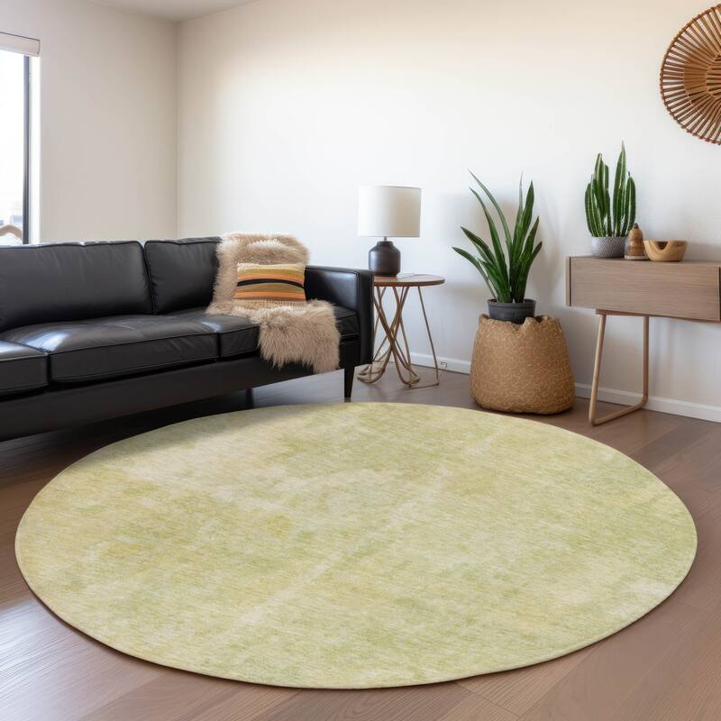 Premium Washable Super Soft Abstract Contemporary Mayfield Rug - Gold - 8' x 8'