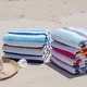 preview thumbnail 6 of 32, Arkwright Cabo Cabana 4-Piece Oversized Striped Beach Towel Set - 30x70
