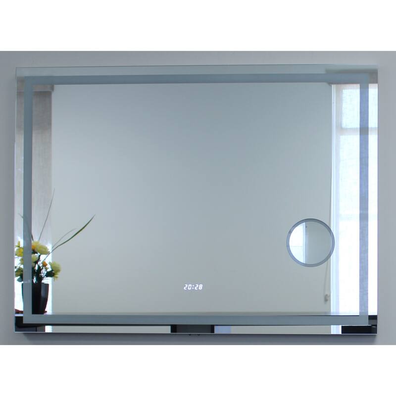 Miseno 60" W x 28" H Rectangular Frameless Wall Mounted Mirror with