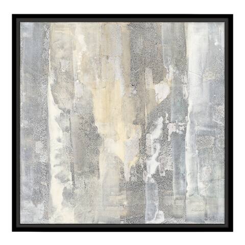 Silver Foil Linear Rocks by Wild Apple - Framed Gallery Wrapped Canvas