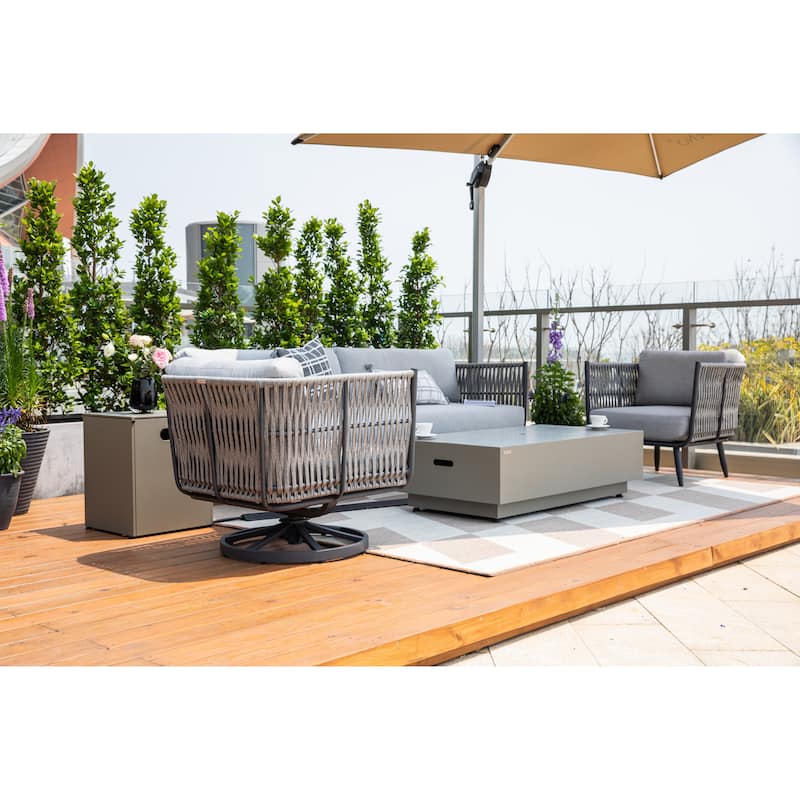 Elementi Milano Outdoor Aluminum Swivel Chair with Sunbrella® Cushions