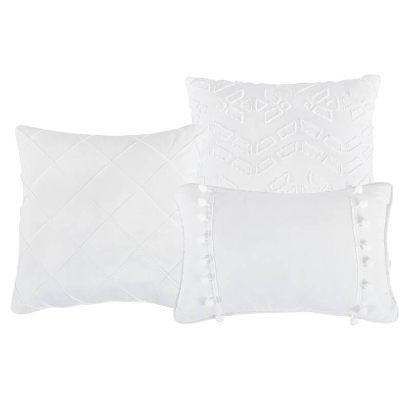 DCP 4 Piece All Season Soft Polyester Bedding Comforter Set,White