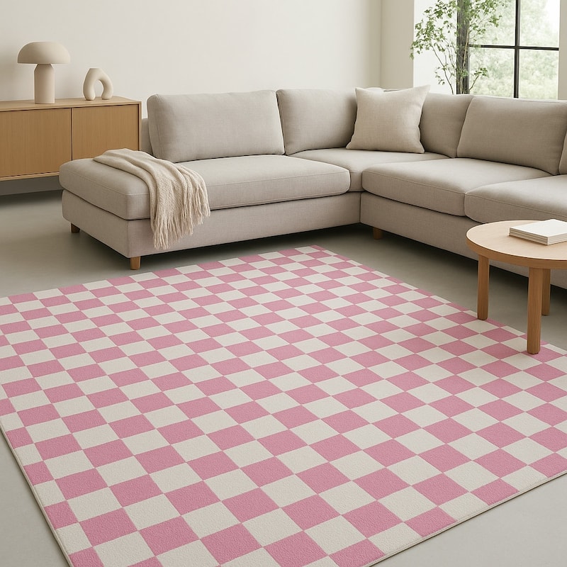 HomeRoots Checkered Modern Rectangle Area Rug - 132 in. x 96 in. x 0.4 in. - 132 in. x 96 in.  x 0.4 in.