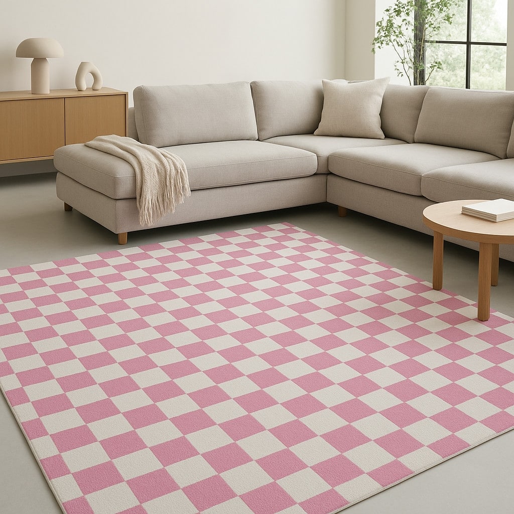HomeRoots Checkered Modern Rectangle Area Rug - 132 in. x 96 in. x 0.4 in.
