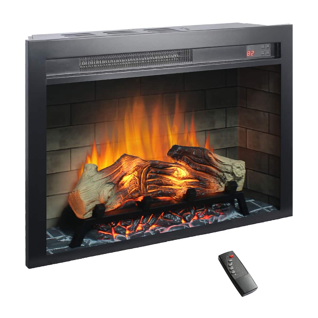 28-Inch Electric Fireplace Multicolor Flames Wall or Floor Use - 28” x 5.40” x 20”
