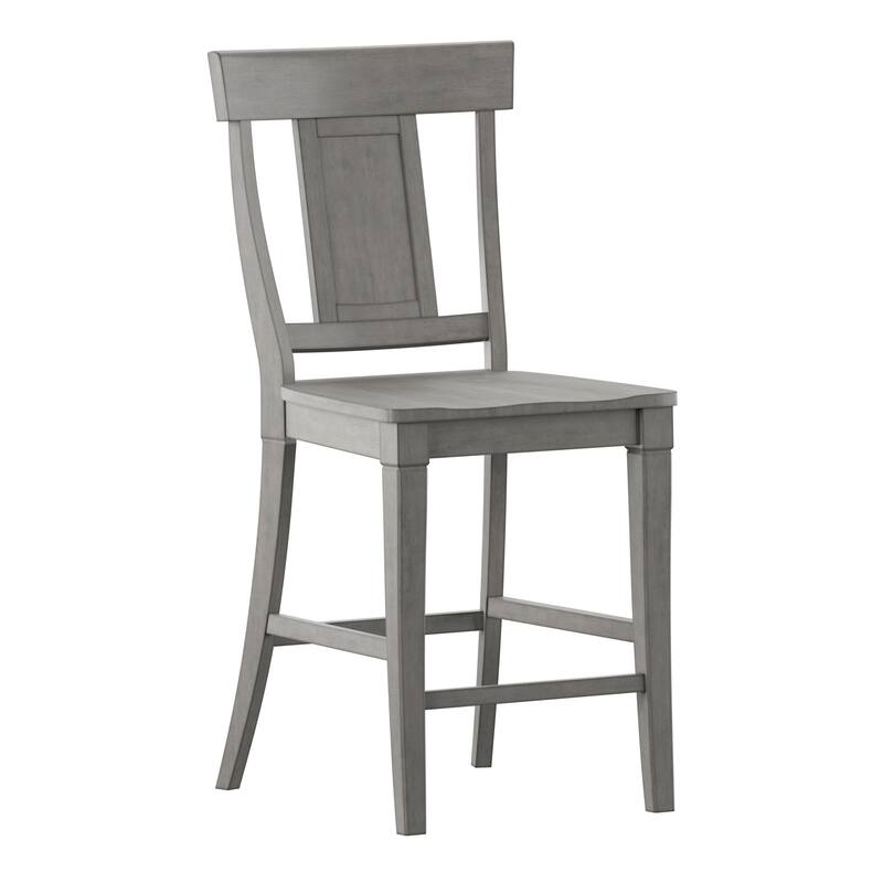 Eleanor Panel Back Wood Counter Chair (Set of 2) by iNSPIRE Q Classic - Antique Grey