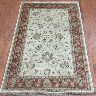 HERAT ORIENTAL Handmade Vegetable Dye Oushak Wool Rug - 3'11" x 5'8"