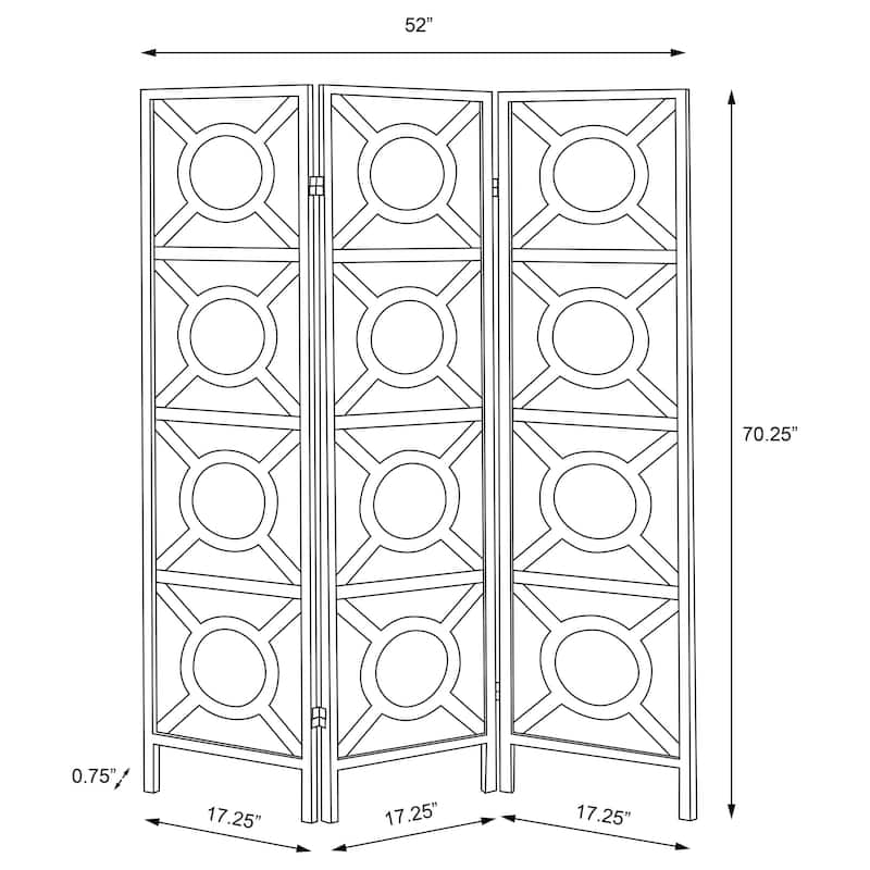 Vulcan Tan and Cappuccino 3-panel Geometric Folding Screen