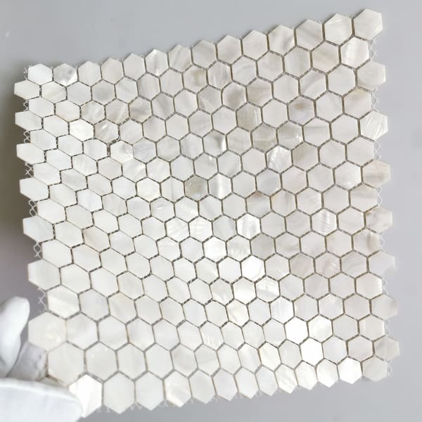 Art3d White Square with Seams 12 in. x 12 in. Mother of Peral Tile (10-Pack) Art3d White Square with Seams 12 in. x 12 in. Mother of Peral Tile (10-Pack)
