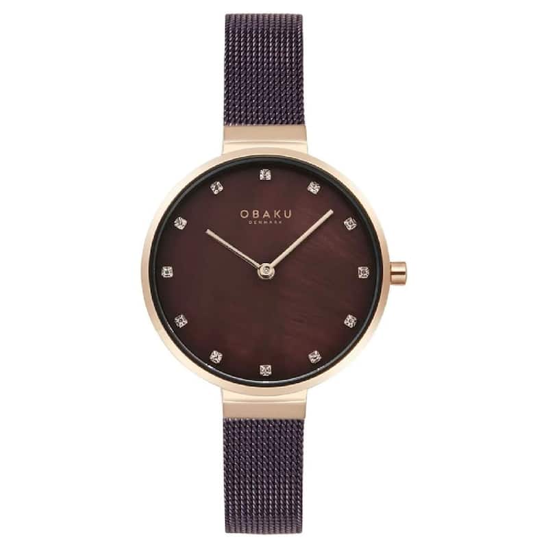 Obaku Women's Anemone Brown Dial Watch - V287LXVNMN - One Size