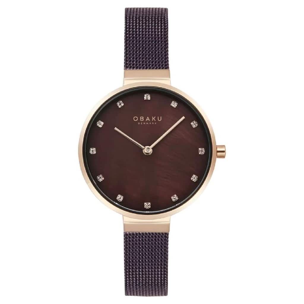 Obaku Women's Anemone Brown Dial Watch - V287LXVNMN - One Size