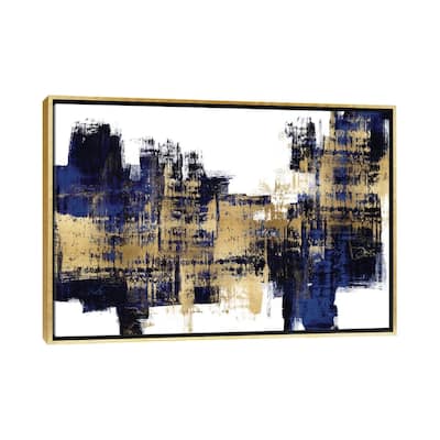 iCanvas "Vibrant Gold on Blue" by Alex Wise Framed Canvas Print