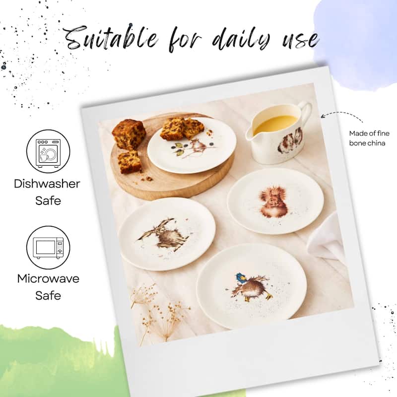 Royal Worcester Set of 4 Wrendale Designs Coupe Plates - 8 Inches