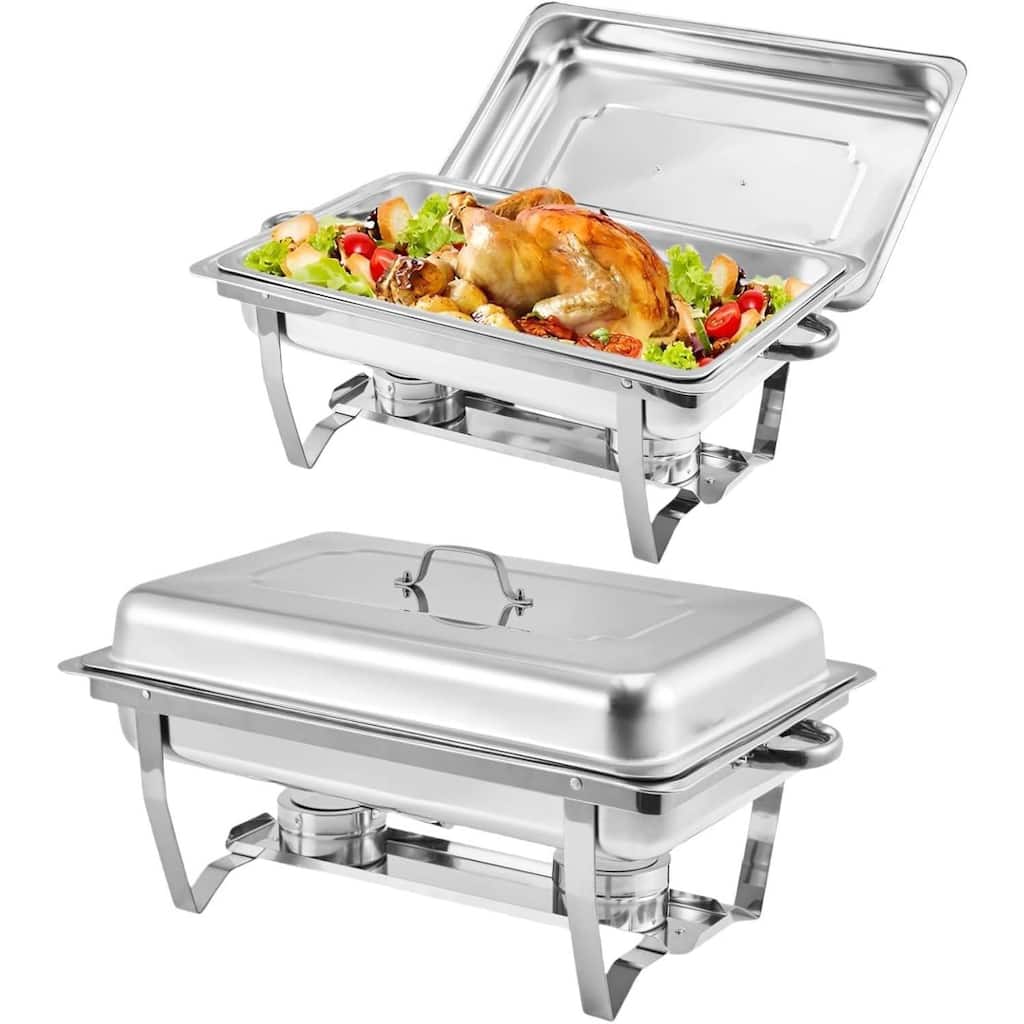 Set of 2 8 Qt Chafing Dishes, Food Warmers for Buffet - 2 Pcs