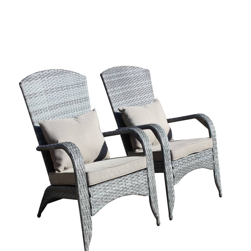 2 PCS Patio Wicker Chair with Cushions and Legs