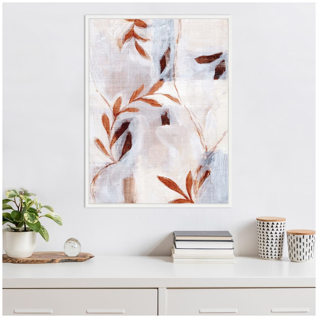 Kate and Laurel Sylvie Brown Foliage Framed Canvas by Nikita Jariwala