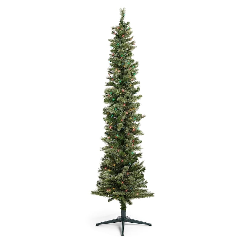 Home Heritage Stanley Pine Artificial Christmas Tree, 7' with Metal Base Stand - 12.77