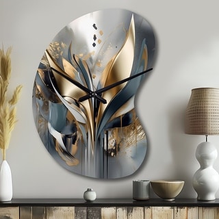 Abstract Shapes And Lines IV - Abstract Marble Large Wall Clocks ...
