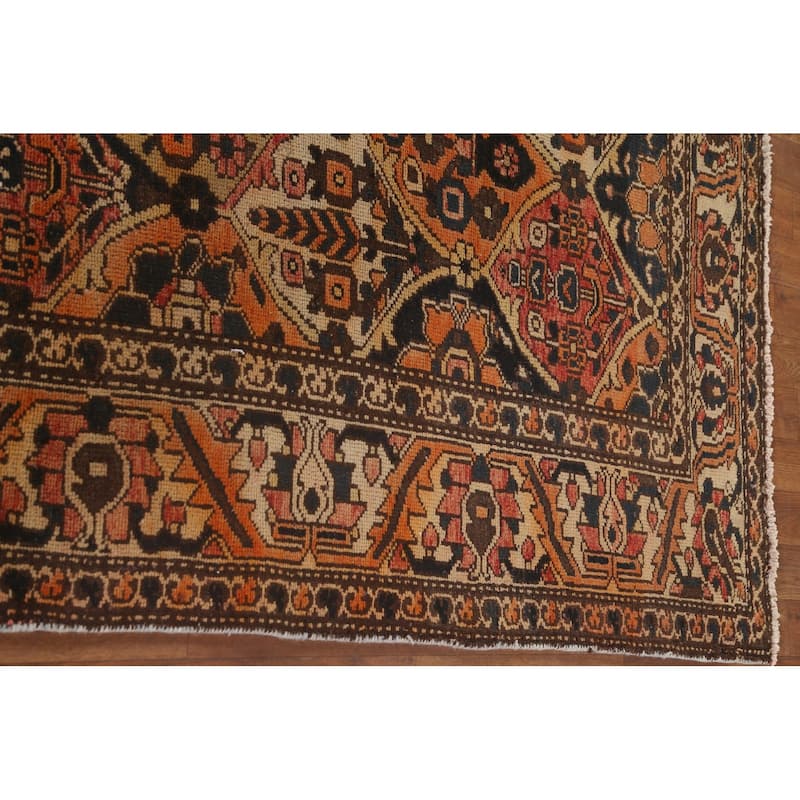 Garden Design Bakhtiari Persian Vintage Area Rug Handmade Wool Carpet - 4'11"x 9'10"