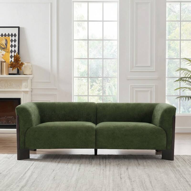 Modern Oversized Sofa Loveseat with Wood Legs