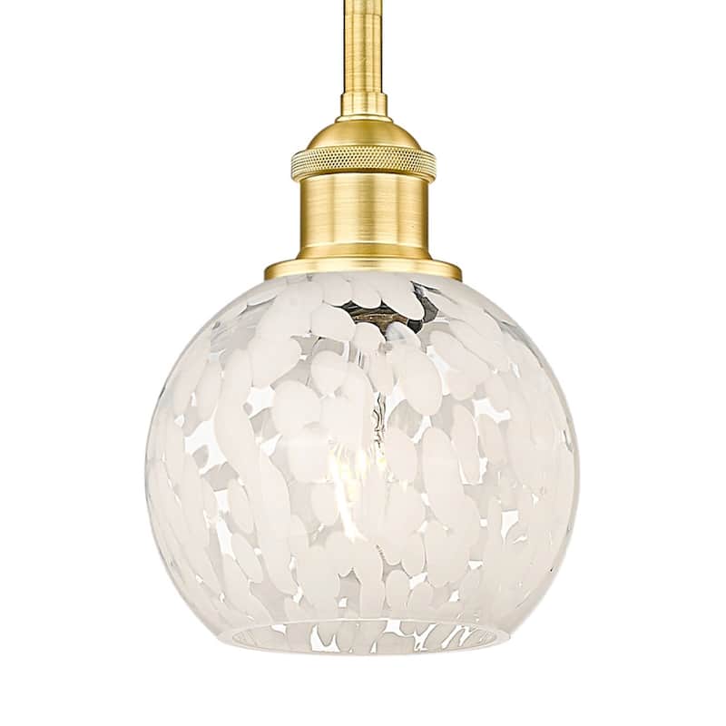 Innovations Lighting 616-1S 8 6 White Mouchette Pendant White - Satin Gold