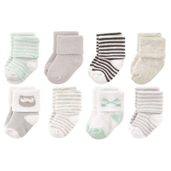 slide 1 of 1, Luvable Friends Baby Unisex Newborn and Baby Terry Socks, Owl 0-6 Months - Owl