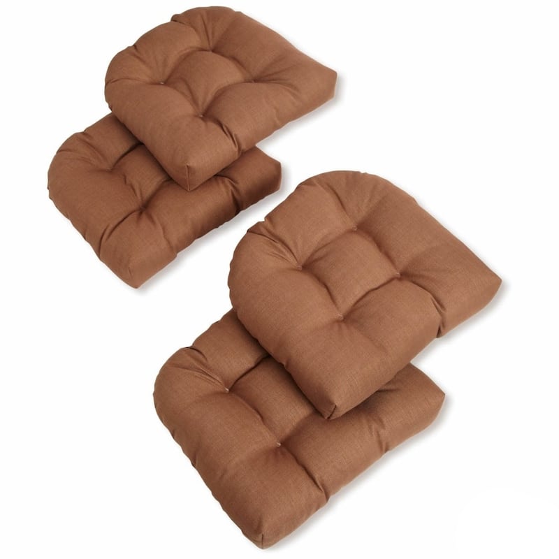 Blazing Needles Indoor/Outdoor Chair Cushions (Set of 4) - 19" x 19" - Mocha
