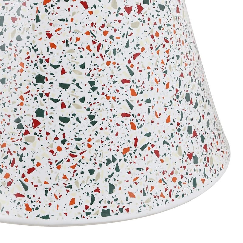 Indi 17.75" Modern Bohemian Terrazzo Indoor/Outdoor Drum Accent Table, by JONATHAN Y