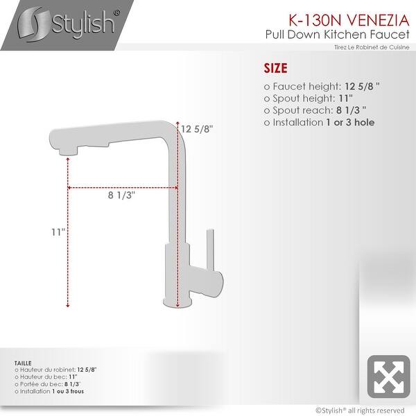 STYLISH Matte Black Single Handle Pull Down Kitchen Faucet with Cold Water Tap