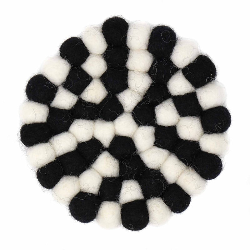 The Curated Nomad Southard Neutral Felt Ball Coaster (Set of 4)