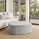 preview thumbnail 6 of 50, Leon 43" W Modern Oversized Chenille Triangular Cheese Ottoman Light Grey