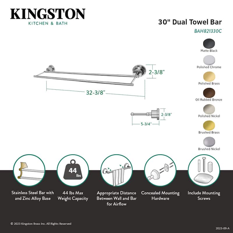 Concord 30-Inch Double Towel Bar