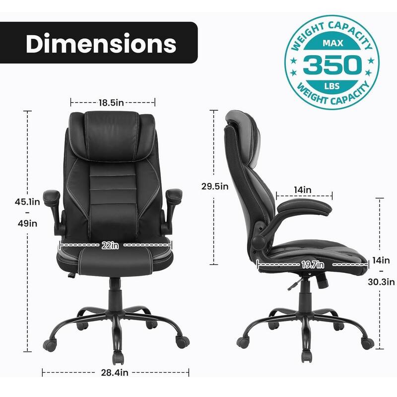 Executive Ergonomic Office Chair, Adjustable Computer Chair with Flip Up Armrests