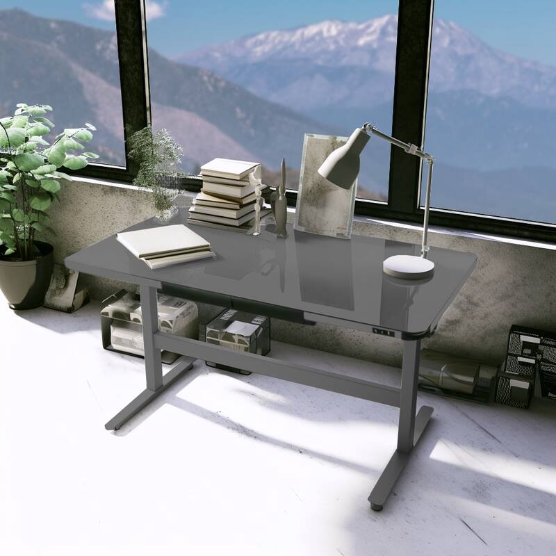 Glasstop Desk Black