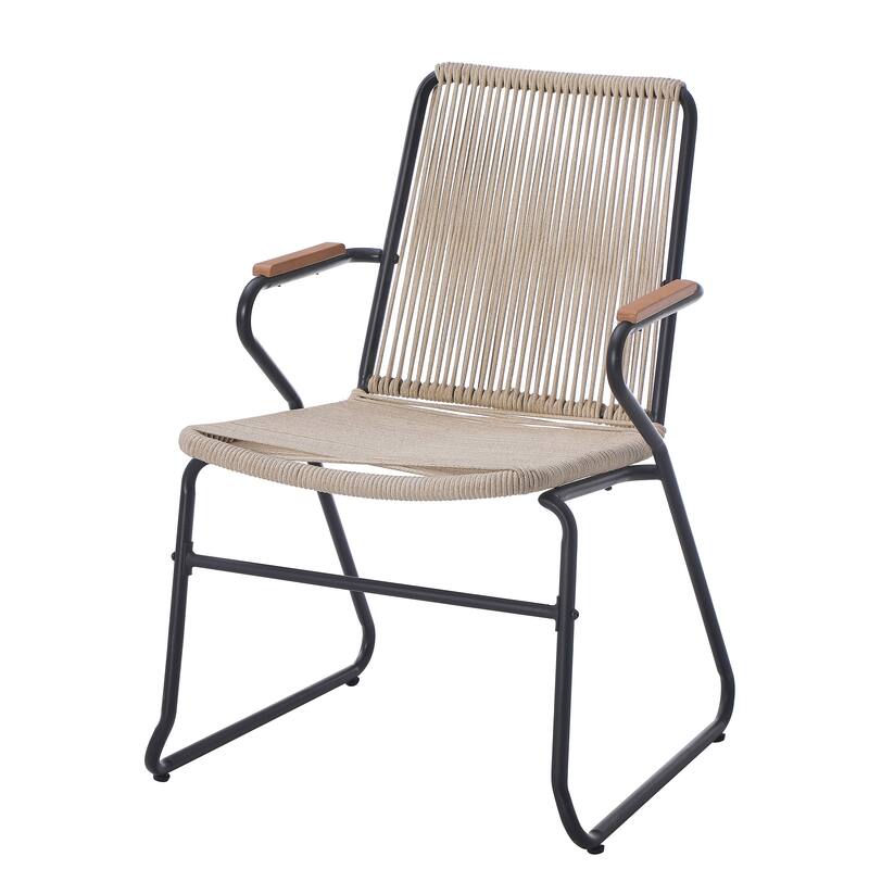 Moonstone Modern Outdoor Rope Weave Club Chair (Set of 2) by Christopher Knight Home