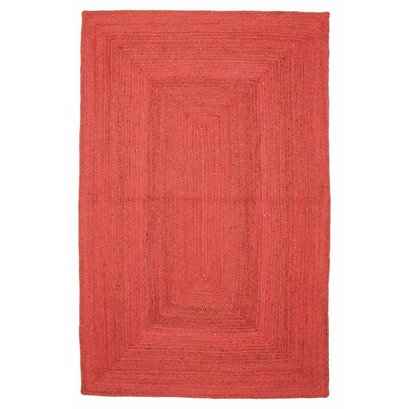 ECARPETGALLERY Braid weave Sienna Red Jute Rug - 5'1 x 7'10 - Red - 5'1 x 7'10